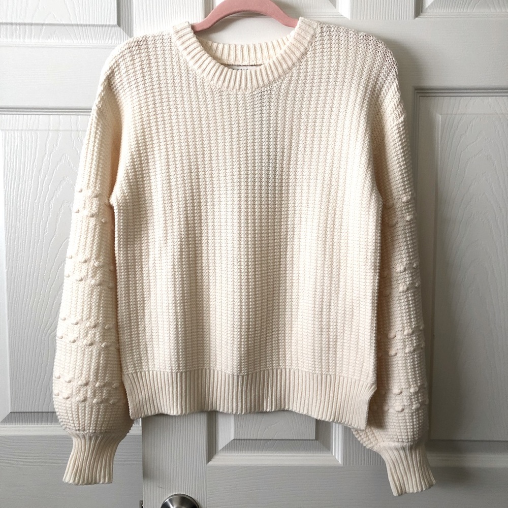 NWT Puffy sleeve Mododoc Los Angeles ivory ballon statement sleeves Sm